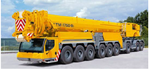Yellow mobile crane