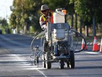 Man operating linemarking