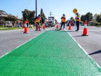 Coloured surface installation