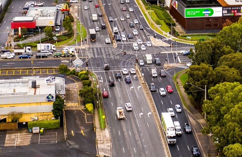 Aerial picture of intersection