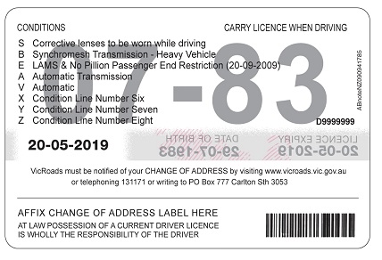 Licence conditions : VicRoads