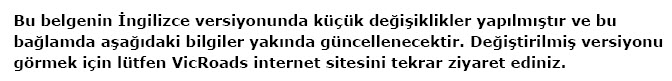 Turkish disclaimer explaining there has been small changes to the English version of the publication and publications in languages other than English will be updated shortly.