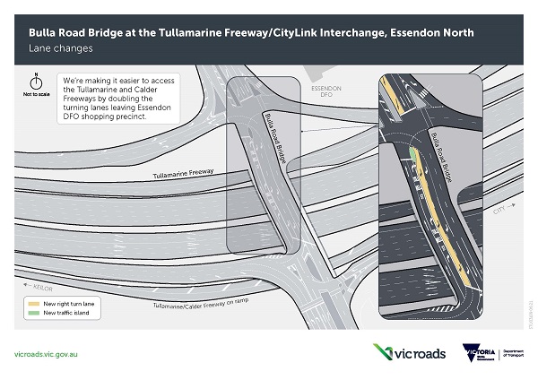 Bulla Road Bridge at Tullamarine Freeway and CityLink interchange Essendon North