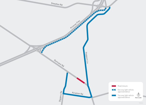 Duncans Road resurfacing Stage 3 detour map