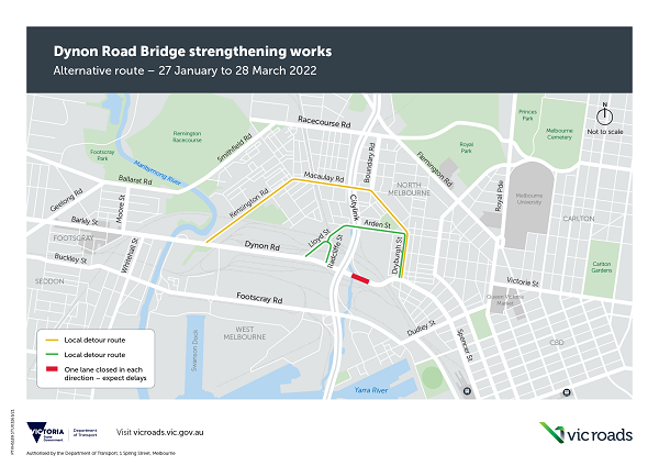 Dynon Road Bridge Strengthening Local detours Map