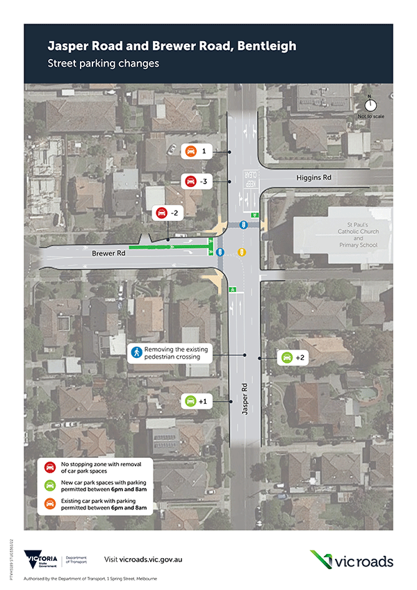 Jasper Road and Brewer Road-Parking changes map