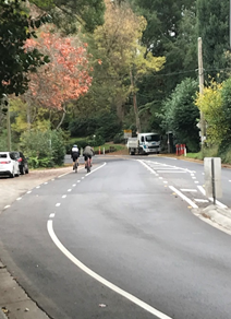 Cyclist using the new sealed shoulder in Sassafras