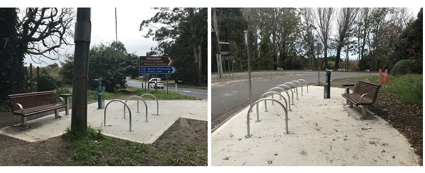 New cyclist rest area near One Tree Hill Road and The Crescent