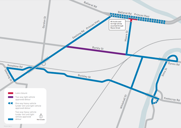 Western Roads Upgrade - road resurfacing on Princes Highway (Geelong Road)