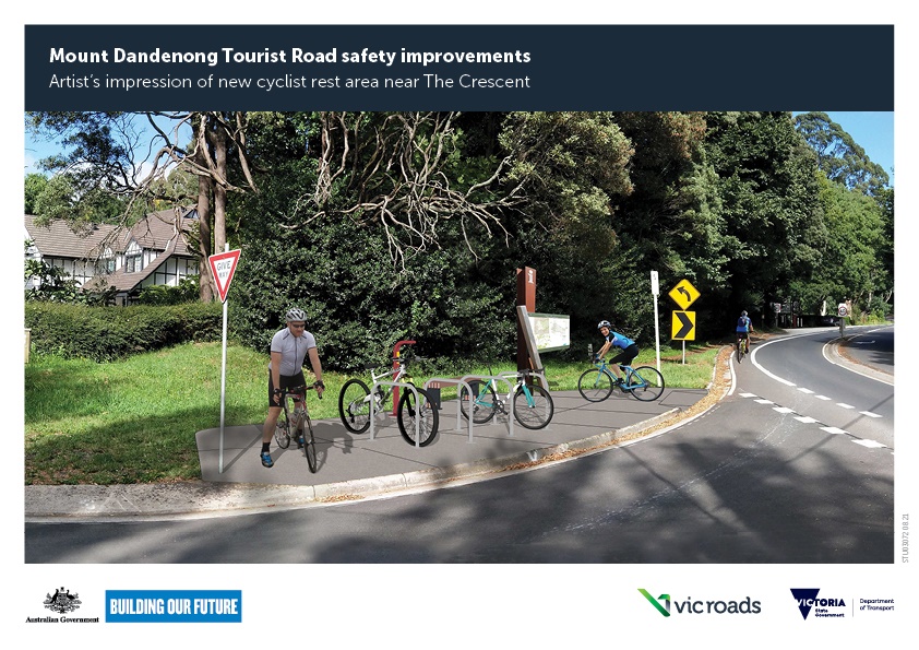 Artist’s impression of the cyclist rest area at The Crescent