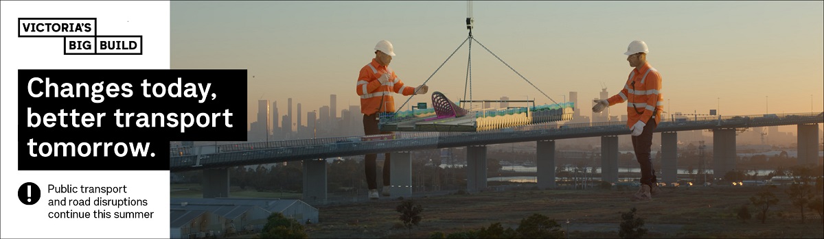 Victoria's Big Build Changes today, better transport tomorrow. Public transport and road disruptions