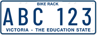 bike rack number plate