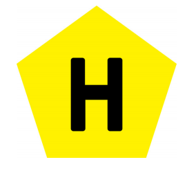 Yellow hydrogen powered vehicle label