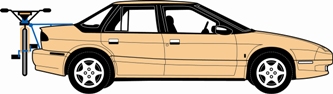 Bike rack attached to the vehicle’s boot.