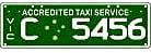 Country taxi number plate