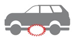 A vehicle with chassis damage in middle section of chassis but no body damage.