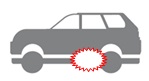 A vehicle with chassis damage in rear section of chassis but no body damage.