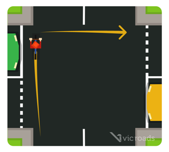 Image showing bike rider using hook turn option (small)