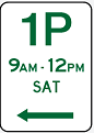1 hour parking sign