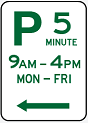 5 minute parking sign