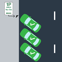 Image of vehicles angle parked