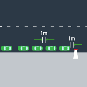 Image of cars parallel parked in front of others
