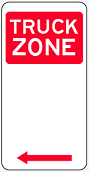 Image of truck zone sign