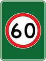 60km sign with a green background smaller