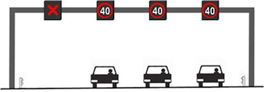 image showing complying with overhead lane control devices