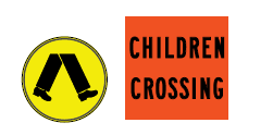 Pedestrian and School crossing sign