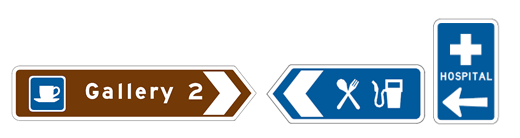 Tourist and service signs