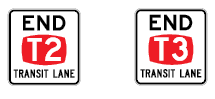 End Transit Lane signs