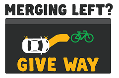 Car merging left