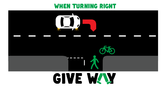 cycling rule - Give way to pedestrians when turning