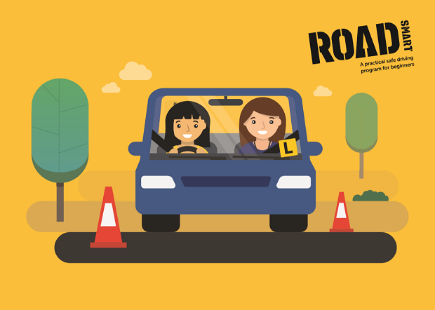 child and parent in car driving