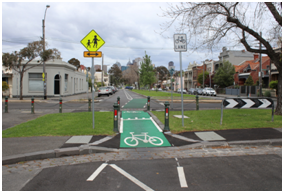 Image of an alternative cycling route path