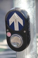 Example of a push button at a pedestrian crossing