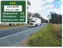 ‘A’ road route number sign