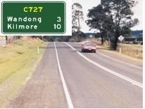 ‘C’ road route number sign
