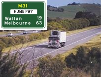 Motorway route number sign