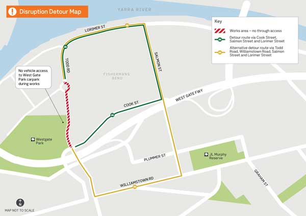 Todd Road maintenance works detour map