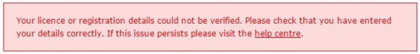 Image showing online personal help error message