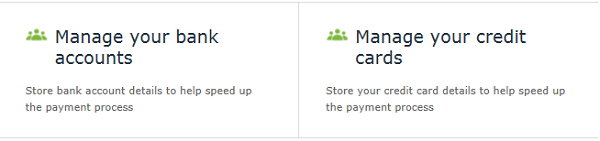 Image of manage account details screen