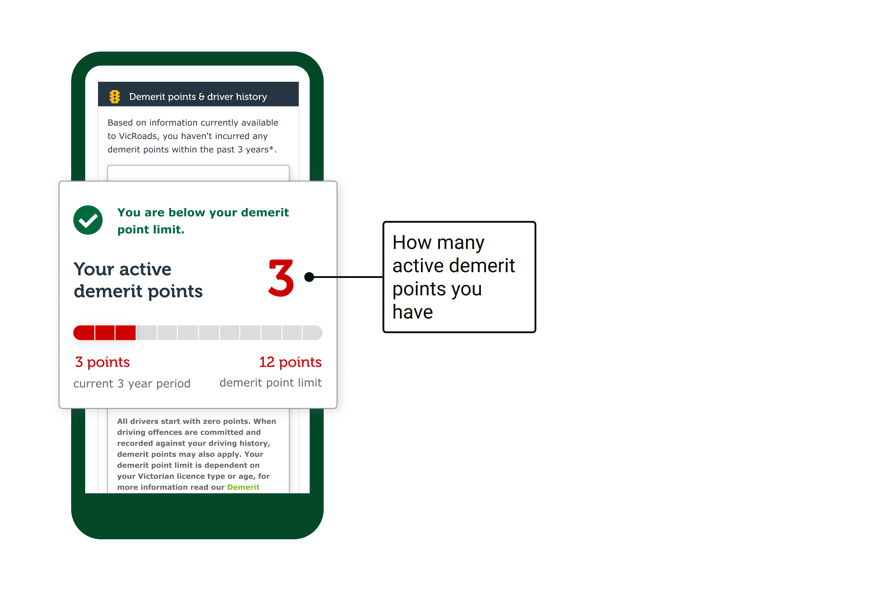 3 active demerit points