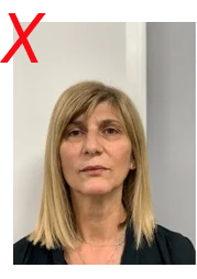 Unsuitable licence photo: background has different colours or is dark coloured