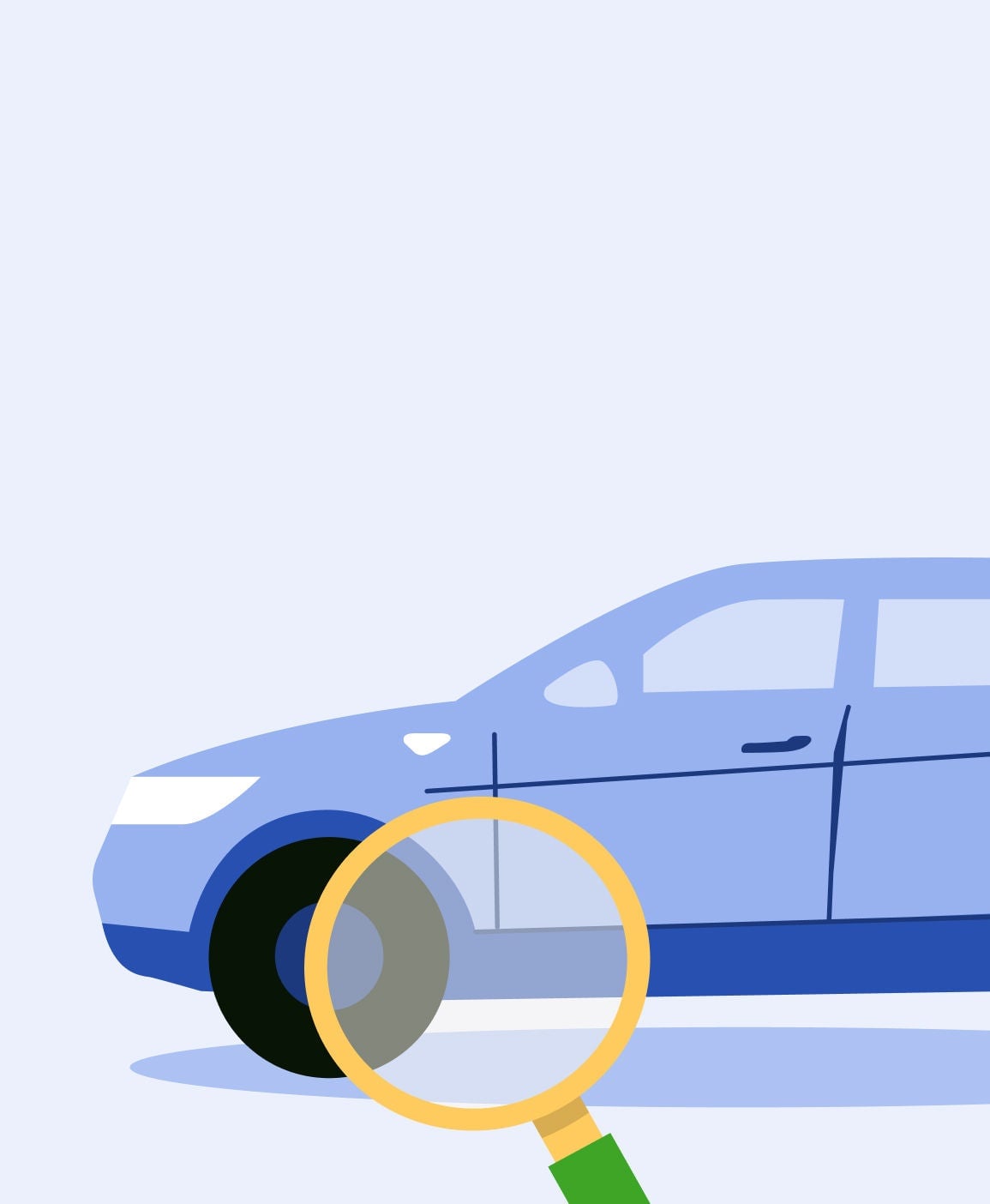 Image of a car with a magnifying glass. Find out how to get a VicRoads Vehicle Report.