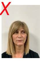 Unsuitable licence photo: person's eyes are looking away