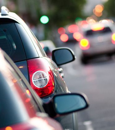 Parked cars on the side of the road